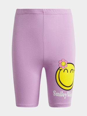 Jet Younger Girls Lilac Smiley Cycle Shorts