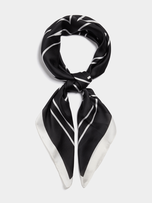 Jet Women's Black/White Satin Scarf