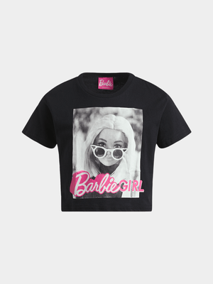 Jet Younger Girls Black Barbie Boxy T-Shirt