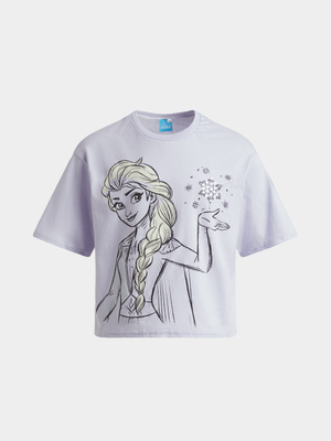 Jet Younger Girls Light Blue Frozen Boxy T-Shirt