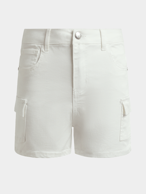 Jet Younger Girls White Denim Shorts