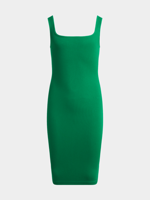 Jet Older Girls Green Square Neck Seamless Dress