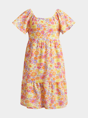 Jet Younger Girls Multicolour Floral Dress