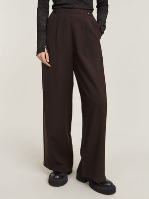 G-Star Women's Holiday Wide Leg Brown Pants