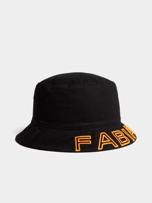 Fabiani Men's Black Logo and Crest Rev Bucket Hat