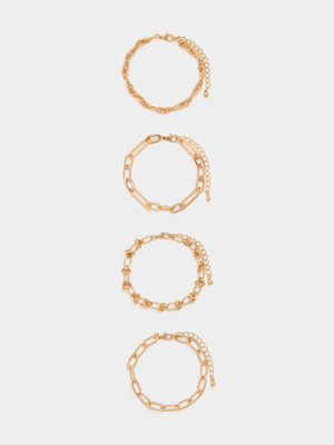 4 Pack Assorted Chain Bracelets