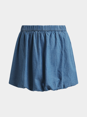 Girls Denim Bubble Skirt