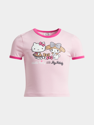 Girls Fitted Hello Kitty Tee