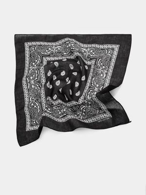 Men's Markham Paisley Black Neck Scarf