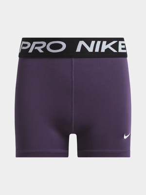 Girls Nike Pro Dark Raisin Short Tights