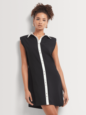 Y&G Contrast Button Through Shift Dress