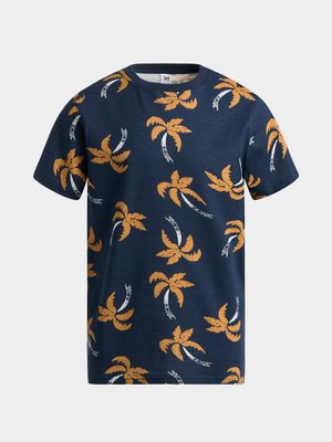 Jet Younger Boys Navy Palm Tree T-Shirt