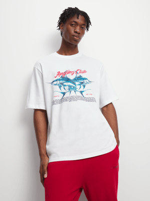 Men's White Anglist Club Graphic Top