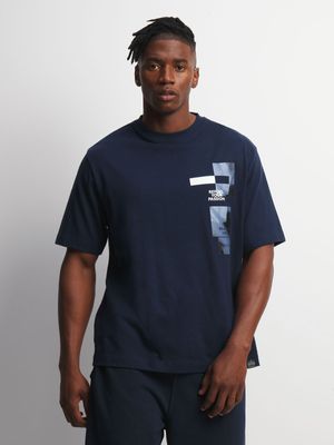 Mens TS Relaxed Fit Photo Graphic Navy Tee