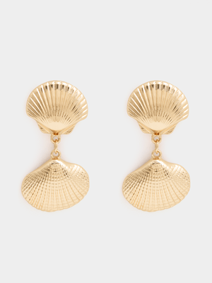 Women's Gold Shell Earrings