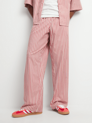 Men's Red Stripe Co-Ord Pants