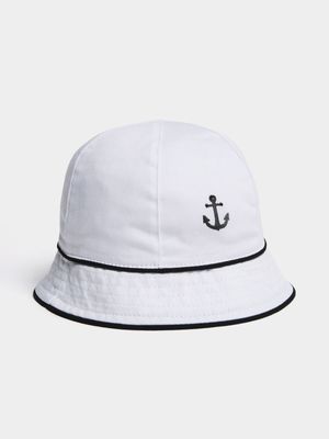 Jet Toddler Boys White Anchor Bucket Hat