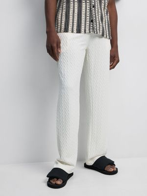 Men's White Scramble Co-Ord Pants