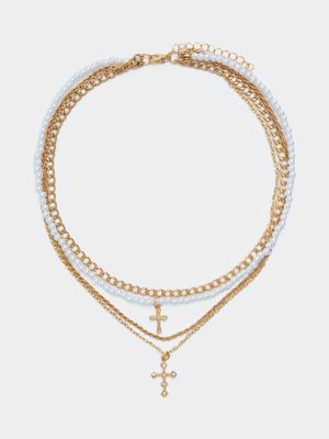 Jet Women's Gold 4 Layers Necklace