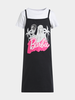 Jet Younger Girls Black Barbie Pinafore Dress