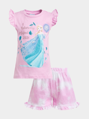 Jet Younger Girls Pink Tie Dye Pyjama Set