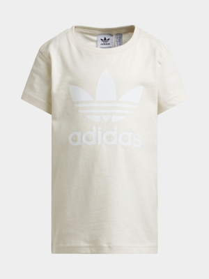 adidas Originals Unisex Kids Trefoil Off White T-Shirt