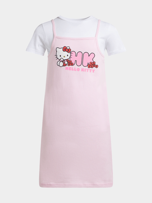 Jet Younger Girls Pink Hello Kitty Pinafore Dress