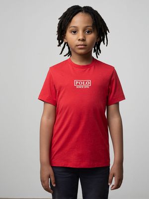 Boy's Polo Red Gary Printed T-Shirt