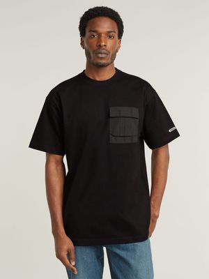 G-Star Men's Woven Mix Pocket Loose Black T-Shirt