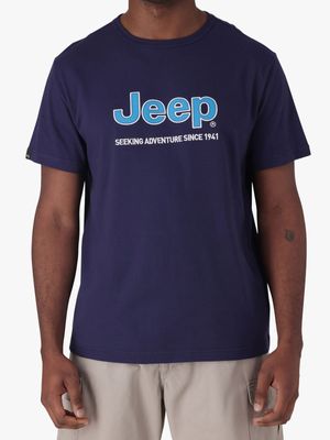 Men's Plus Jeep Navy Logo Applique T-Shirt