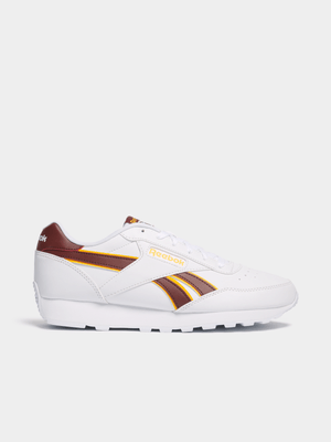 Mens Reebok Rewind Run White/Yellow/Maroon Sneakers