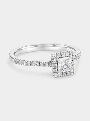 White Gold 0.5ct Lab Grown Diamond Princess Halo Ring