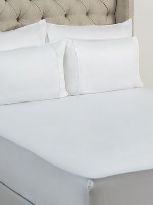 Grace Silkiest Tencel 300 Thread Count Sateen Fitted Sheet White