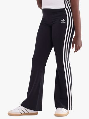 adidas Original Girls Youth Flare Black Leggings