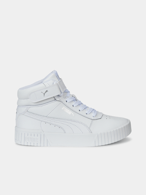 Junior Grade-School Puma Carina 2.0 White Sneakers