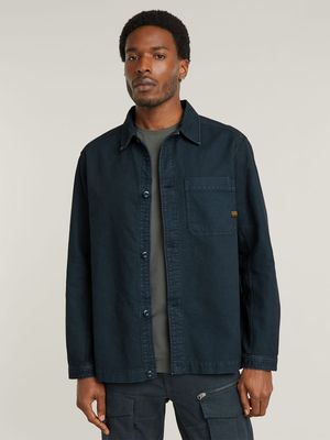 G-Star Men's One Pocket Relaxed Medium Blue Shirt