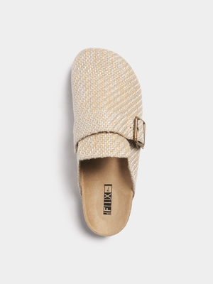 Women's Natural Textured Slip In Mule