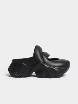 Women's Black Chunky Mule