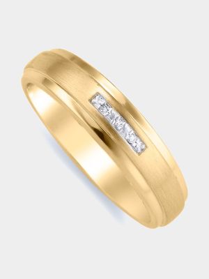 9ct Gold Channel-Set Diamond Men's Ring