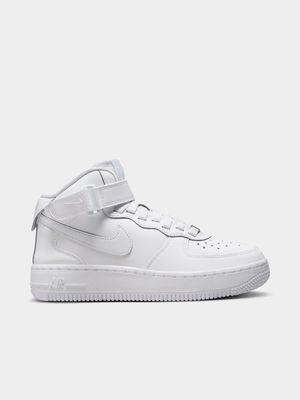 Nike Junior Air Force 1 Mid White Sneaker