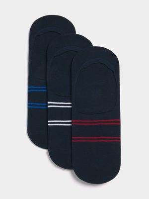 Jet Men's Navy 3 Pack Secret Socks