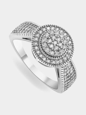 Sterling Silver Cubic Zirconia Radiant Cluster Ring