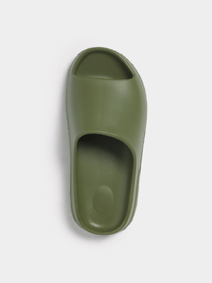 Jet Older Boys Olive Green Chunky Slides