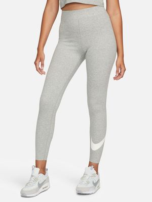 Womens Nike Sportswear Classic High-Waisted Graphic Grey Leggings