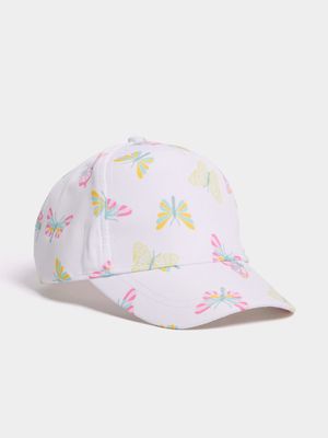 Jet Toddler Girls White Butterfly Cap