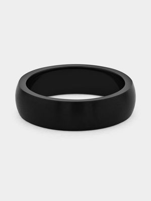 Stainless Steel Black Plated Matte Ring