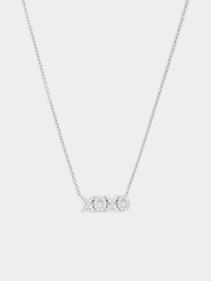 Sterling Silver Cubic Zirconia XOXO Necklet