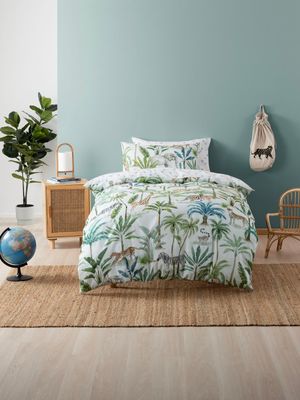 Linen House Kids Jungle Oasis Duvet Cover Set Green