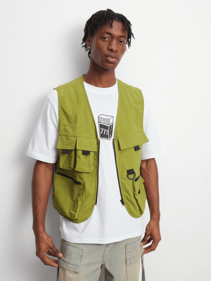 Men's Green Utility  Co-Ord Vest