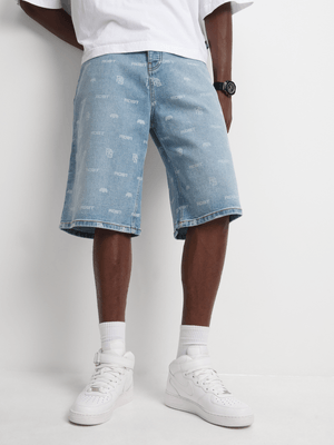 Redbat Men's Light Blue Denim Shorts